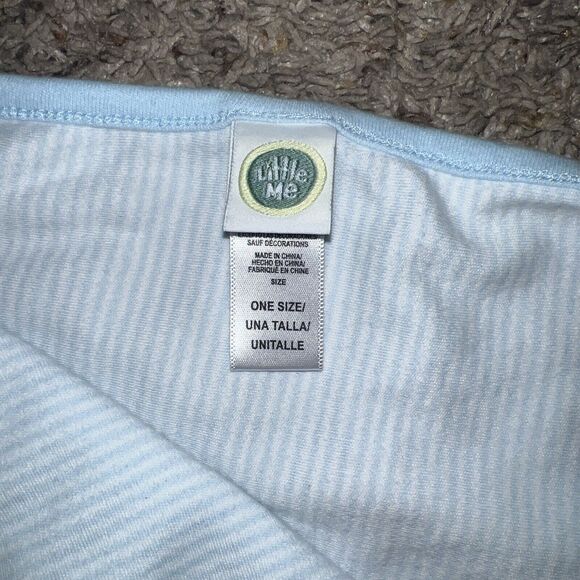 Little Me Train Choo Choo Baby‎ Blanket Blue White Stripes Striped 30”x26” - Picture 2 of 6